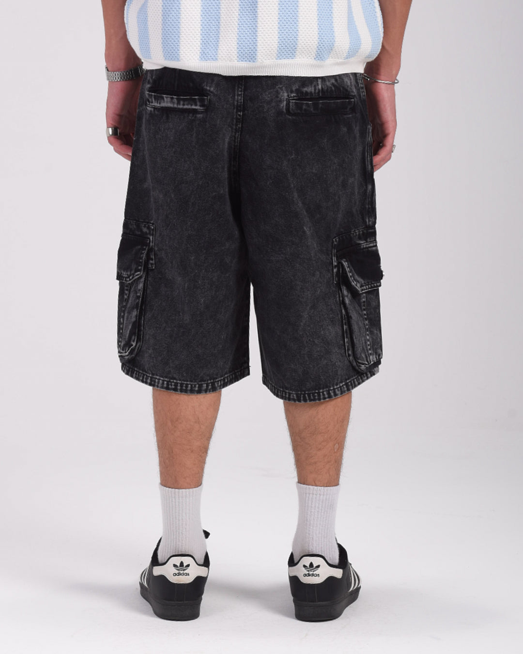 Black washed shorts
