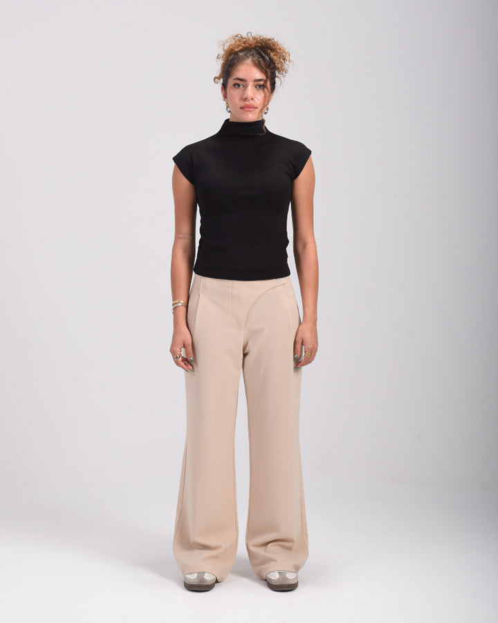 Beige Formal Pants