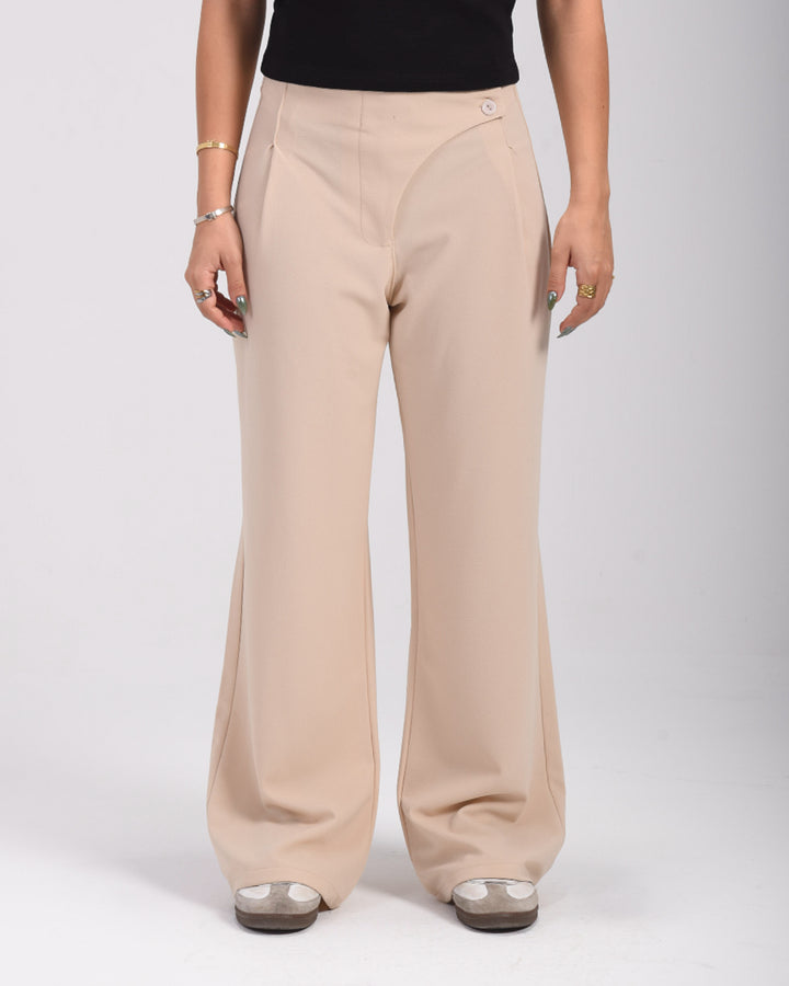 Beige Formal Pants