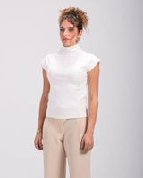 White Asian cut top
