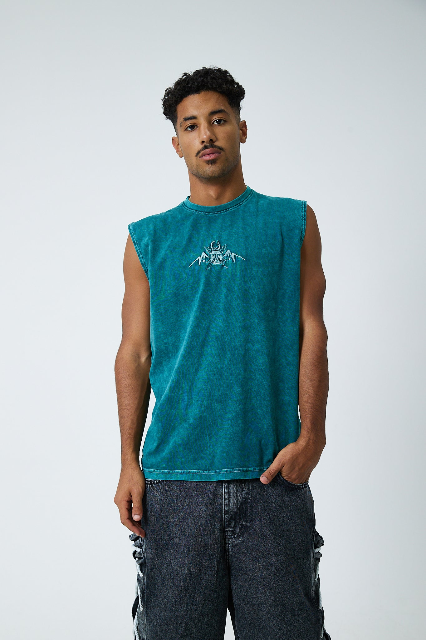 Green Washed Tank Top