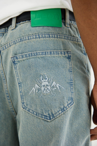 Acid-Washed Carpenter Jeans