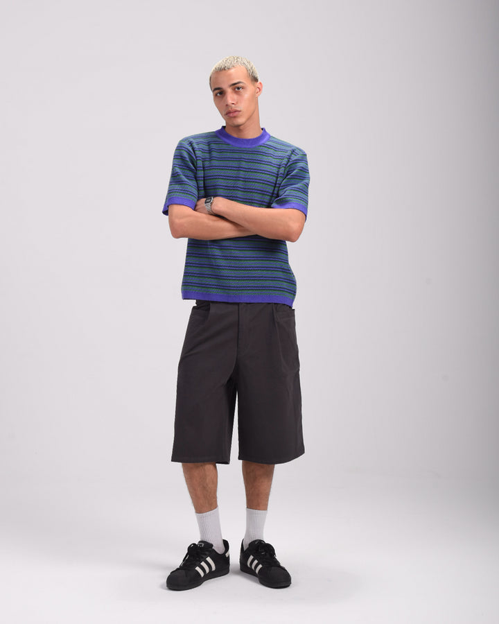 Charcoal pleated shorts