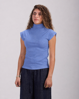 Blue Asian cut top