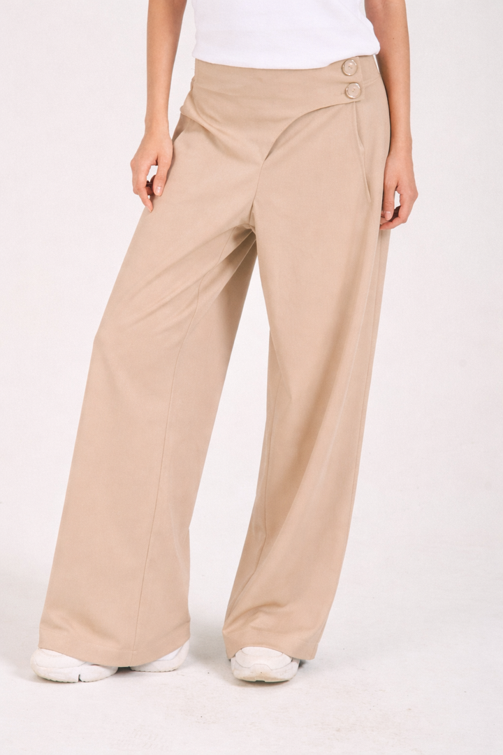 Beige Formal Pants