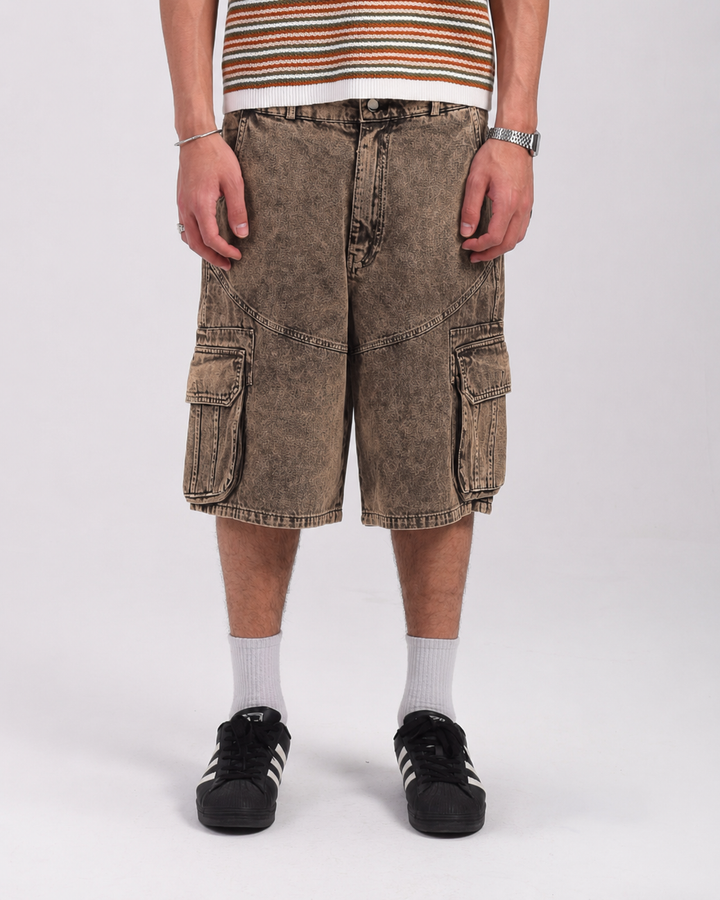 Brown washed shorts