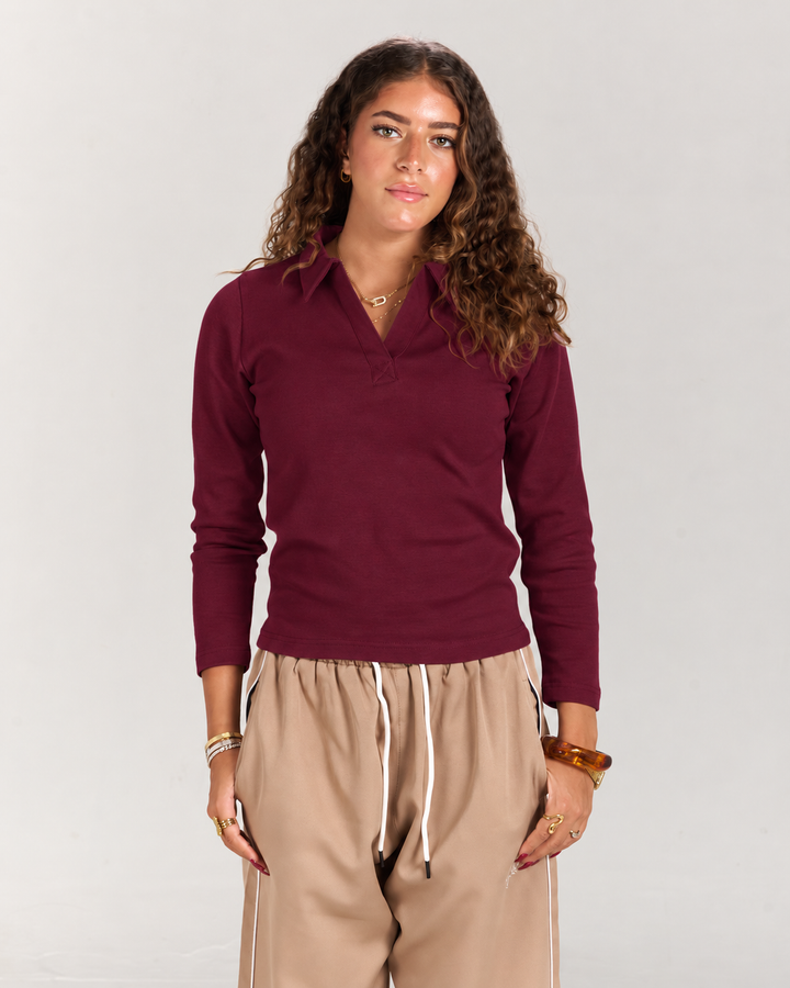 Burgundy Polo top