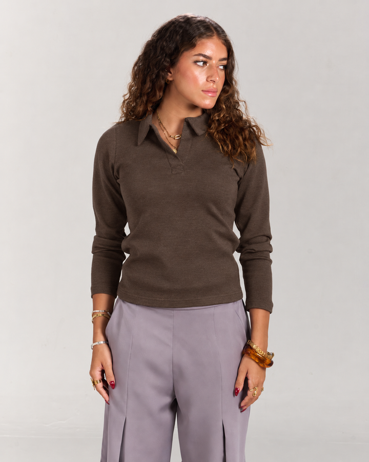 Brown Polo top