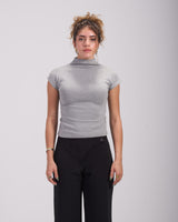 Grey Asian cut top