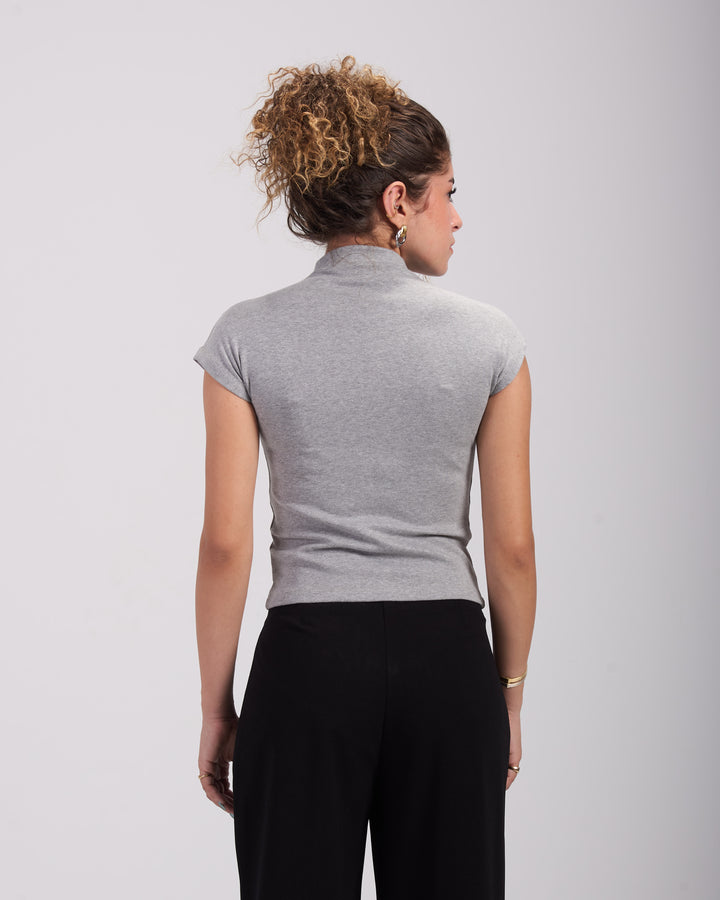 Grey Asian cut top