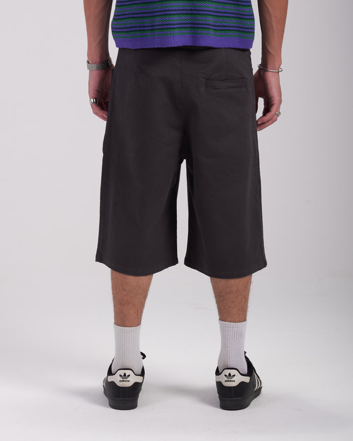 Charcoal pleated shorts