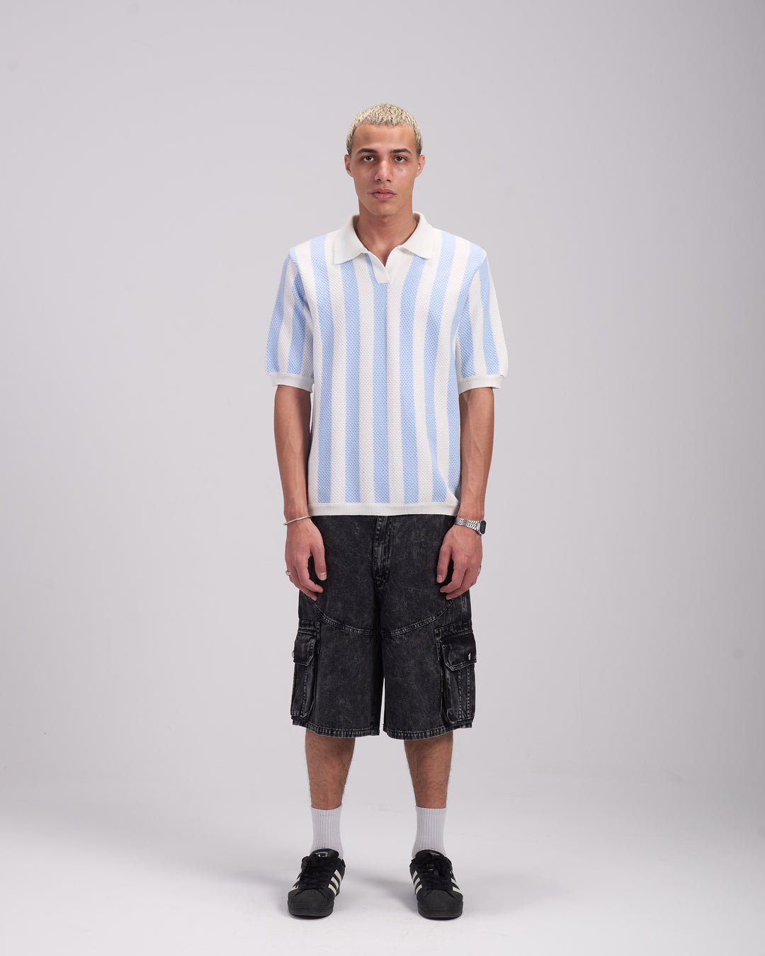 Black washed shorts