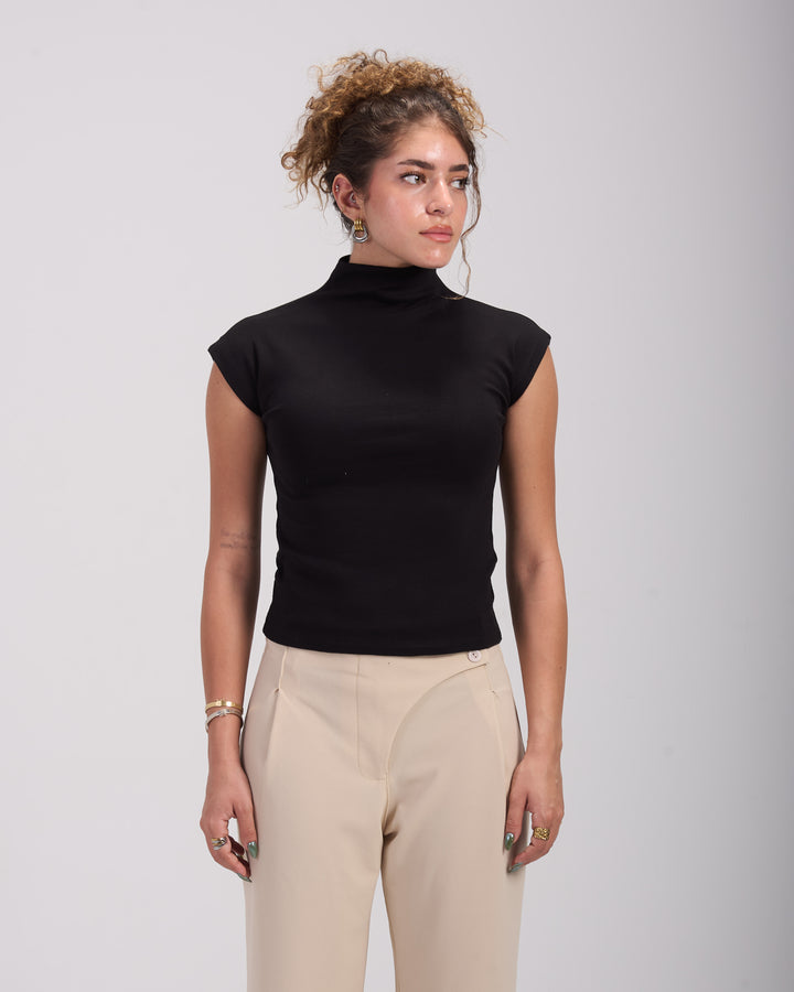 Black Asian cut top