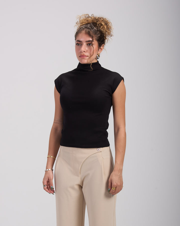 Black Asian cut top
