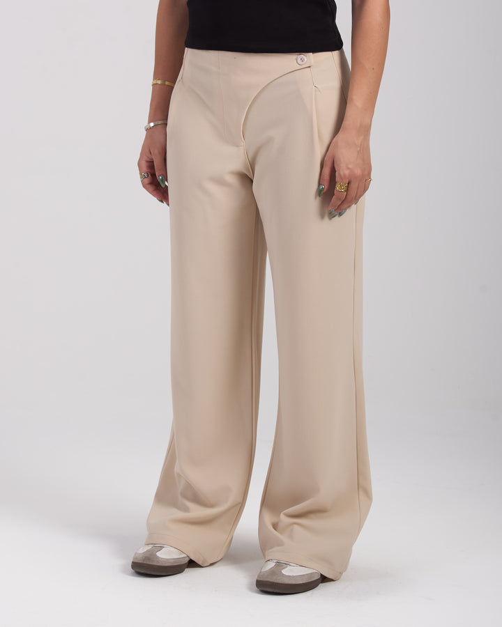 Beige Formal Pants