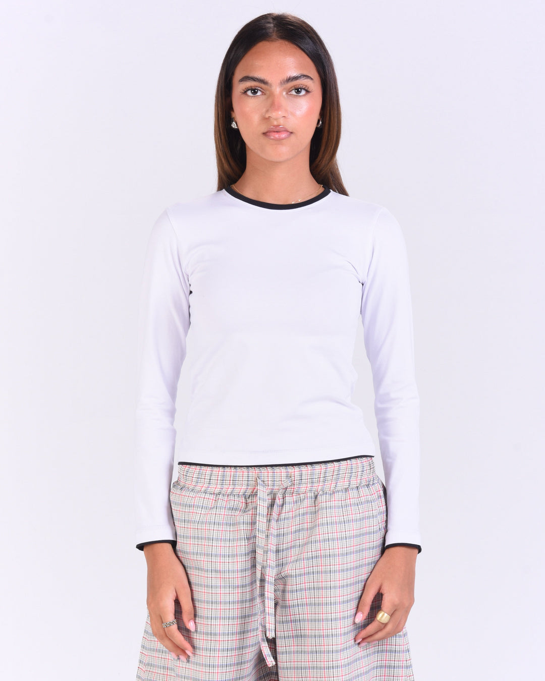 White Contrast Long sleeve