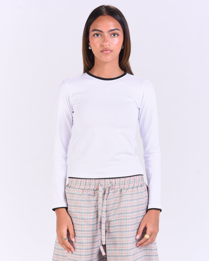 White Contrast Long sleeve