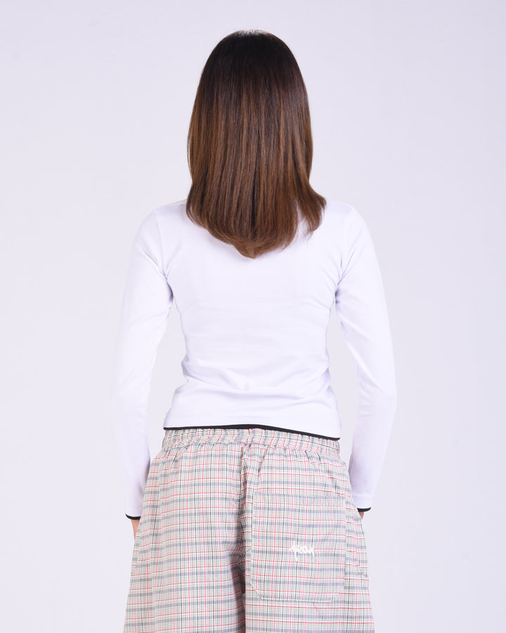 White Contrast Long sleeve
