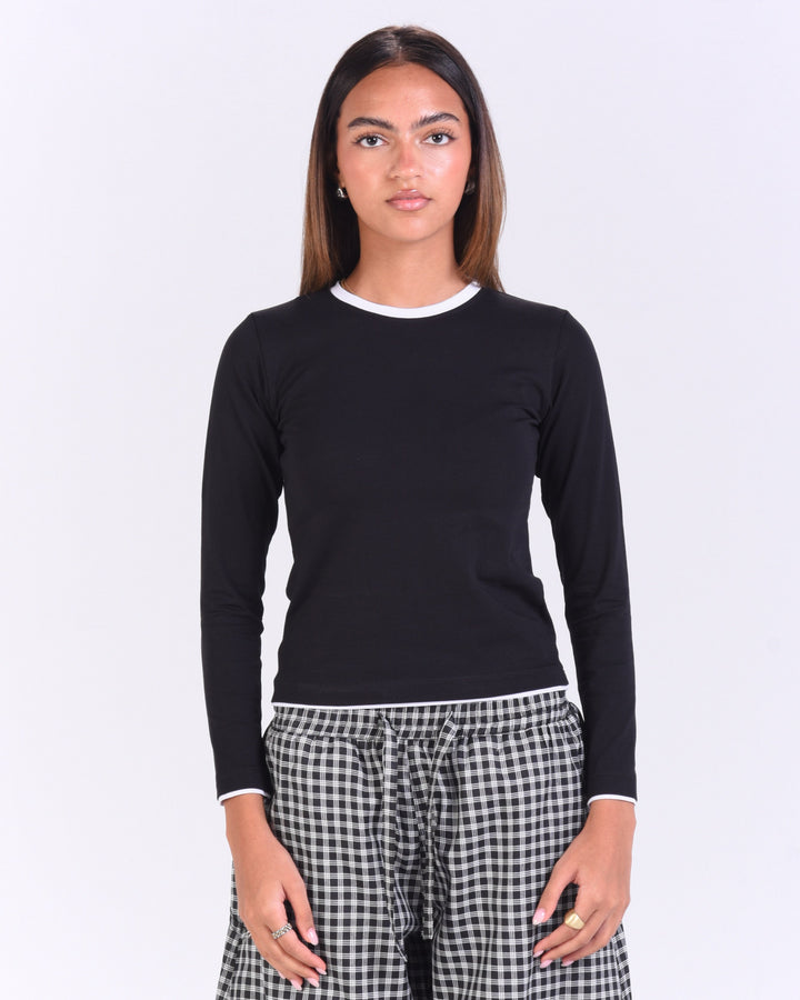 Black Contrast Long Sleeve