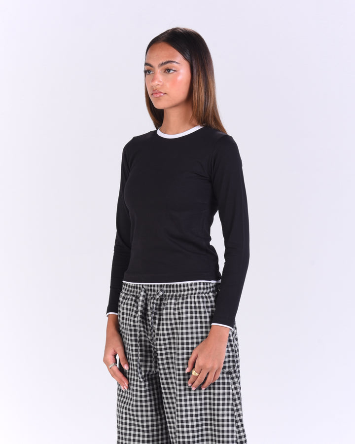 Black Contrast Long Sleeve