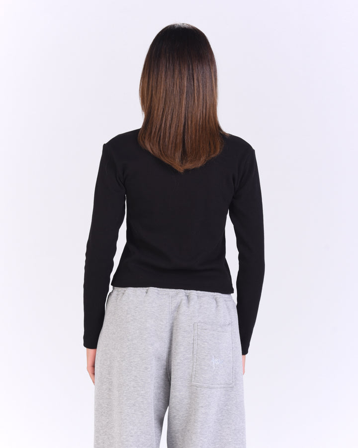 Black Snap Henley
