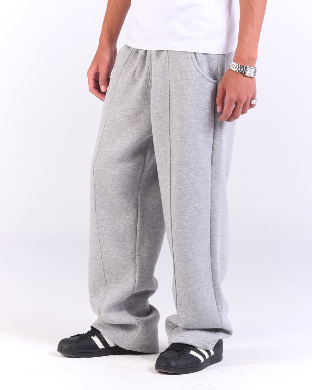 Grey Panel Sweatpants