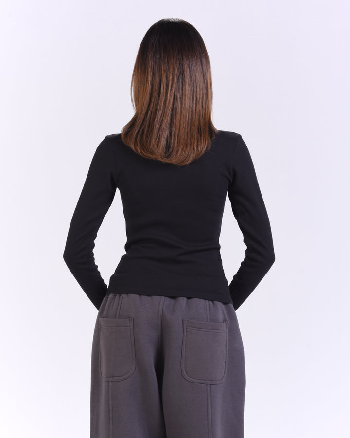 Black Rib Long Sleeve