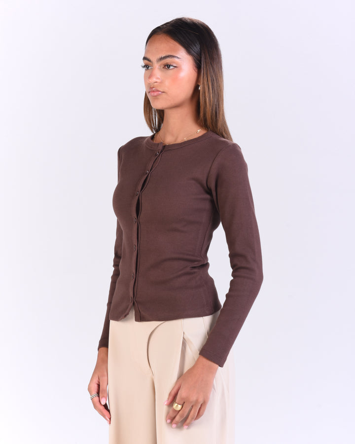 Brown Rib Long Sleeve