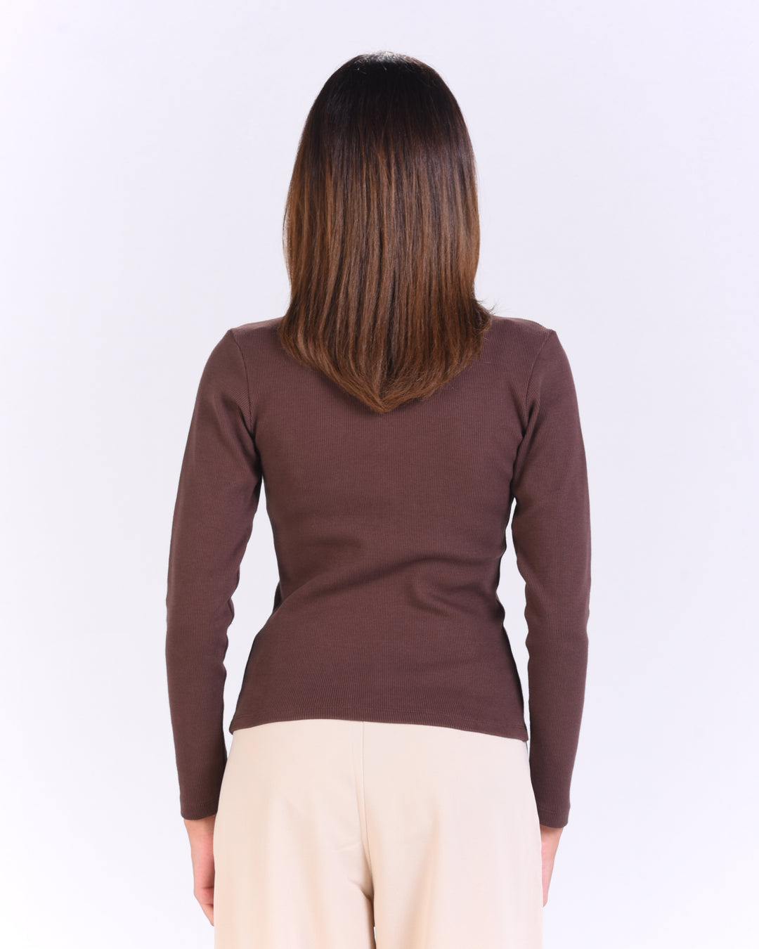 Brown Rib Long Sleeve