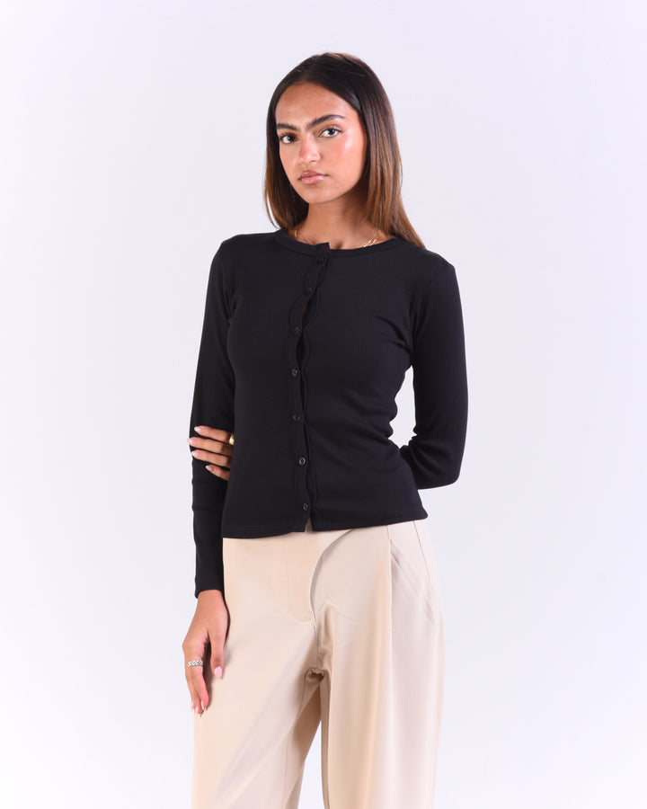 Black Rib Long Sleeve
