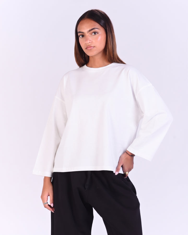 White Boxy Long Sleeve