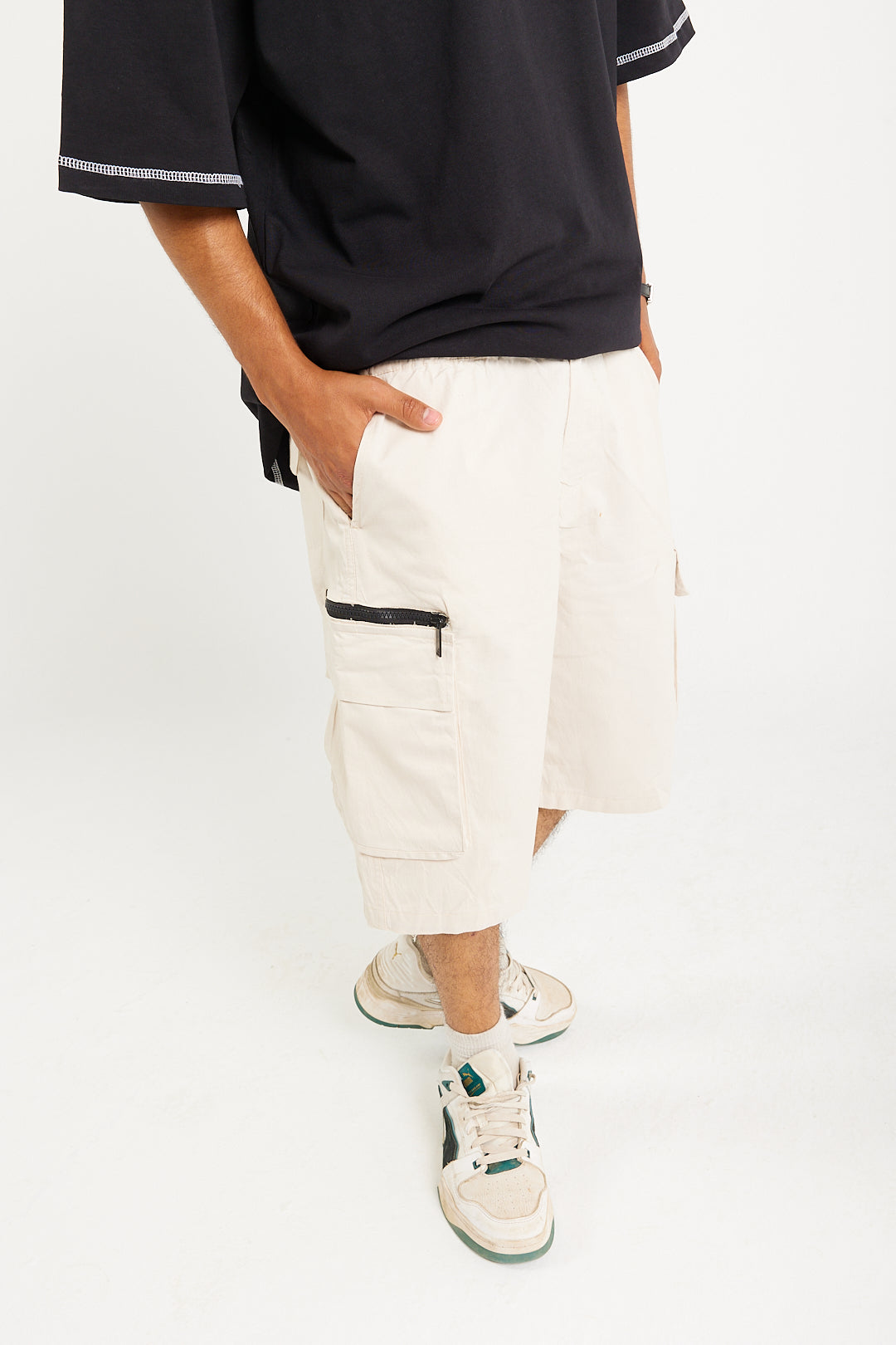 Beige Cargo Shorts