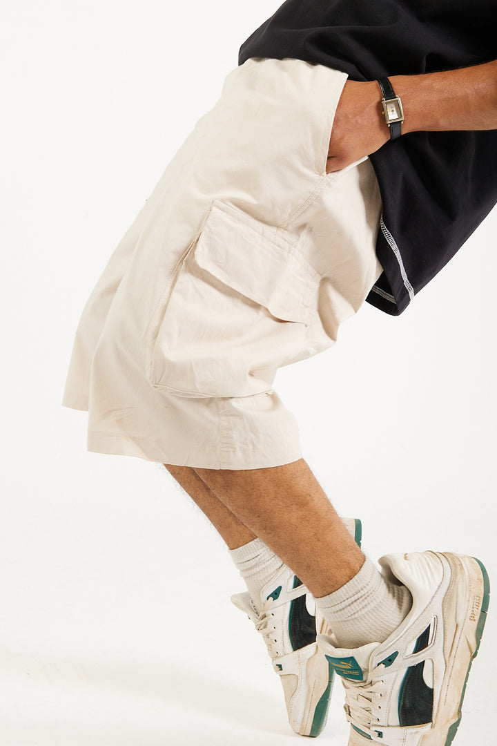 Beige Cargo Shorts
