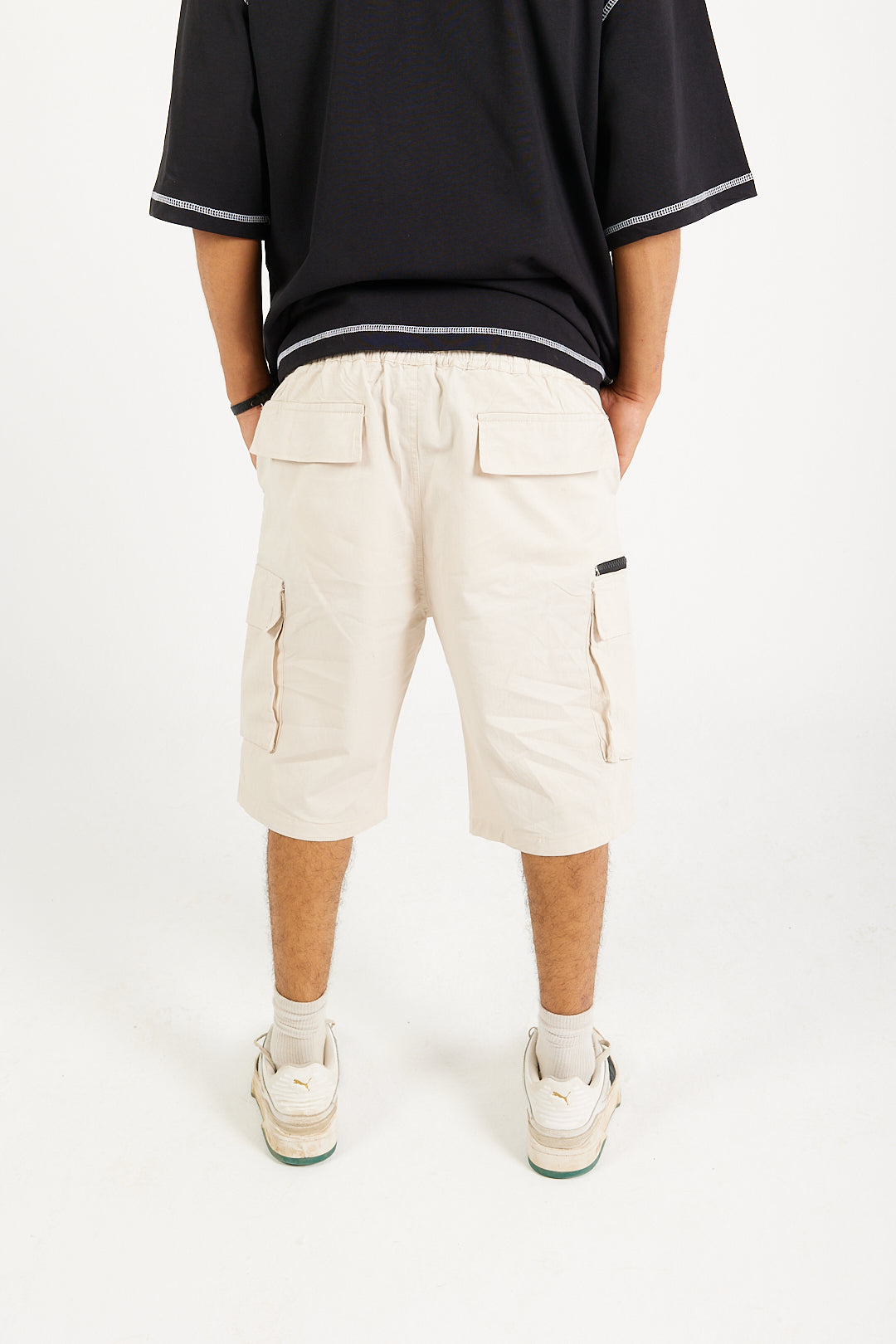 Beige Cargo Shorts