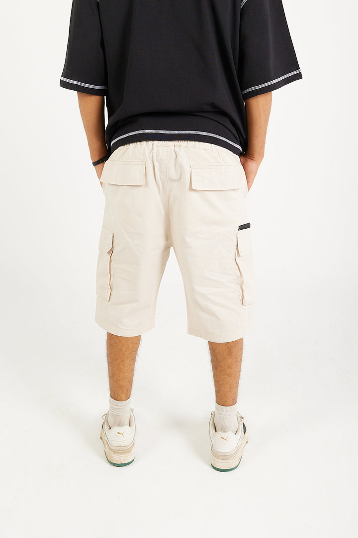 Beige Cargo Shorts
