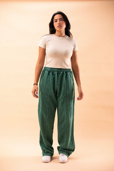 Green Washed Sweatpants