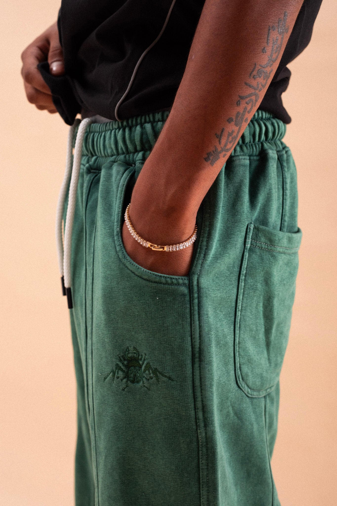 Green Washed Sweatpants