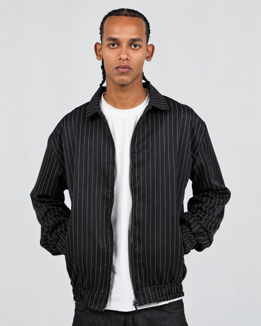 Pinstripe Zip Jacket