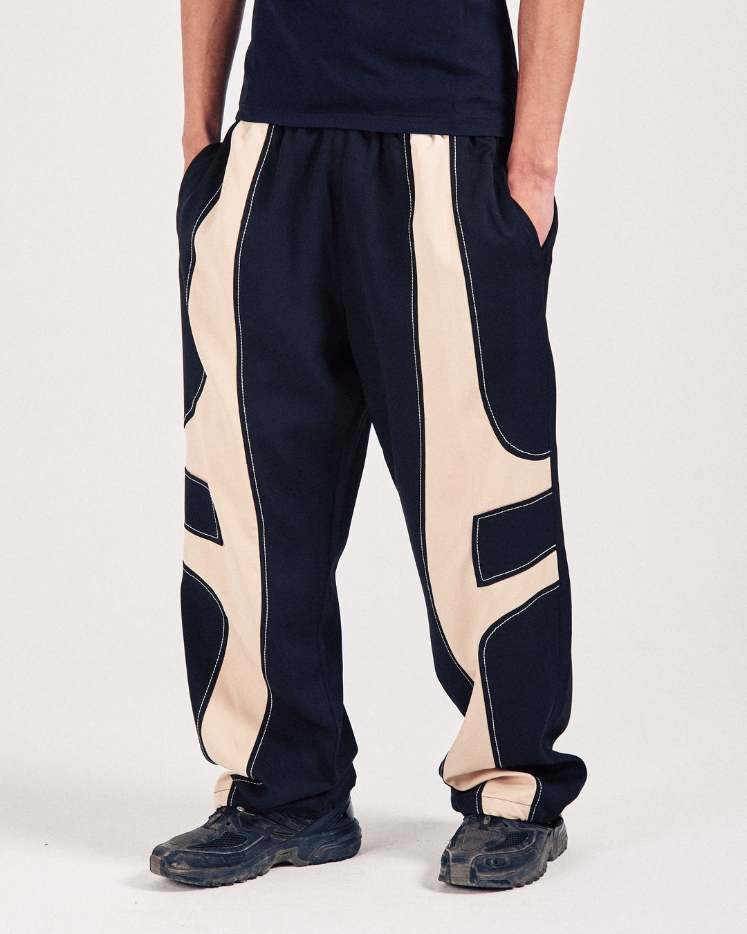 Black Panel Trackpants