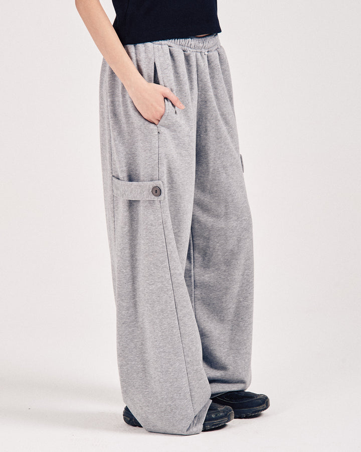 Grey Buttoned Summer Sweatpants