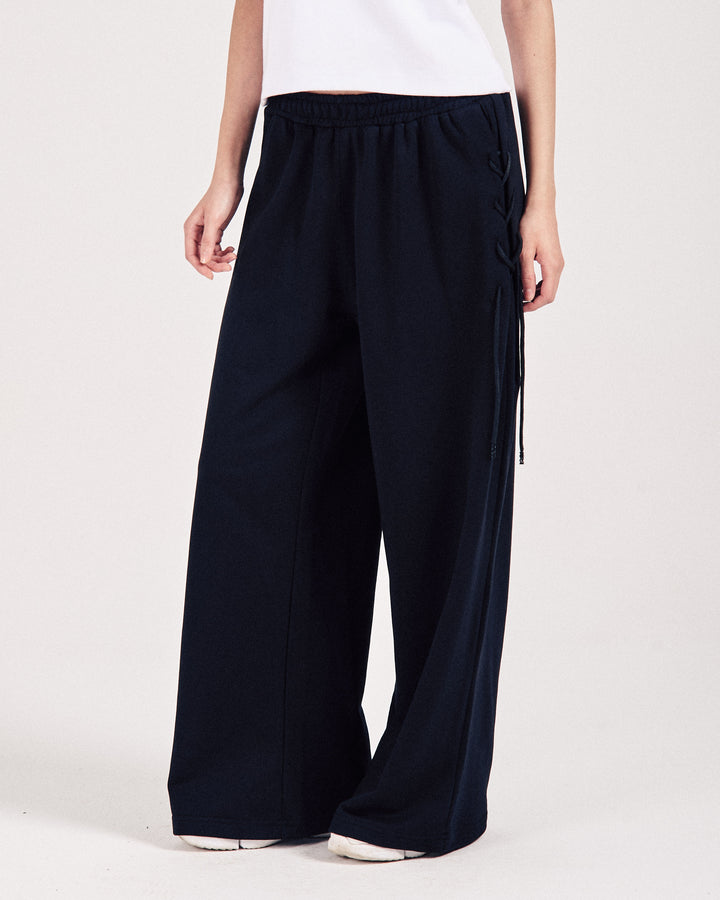 Black Laced Summer Sweatpants