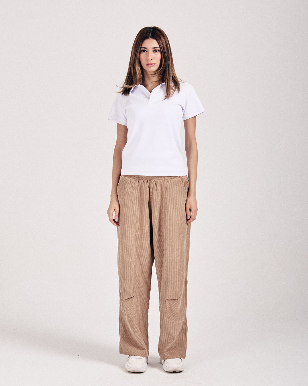 Beige corduroy sweatpants