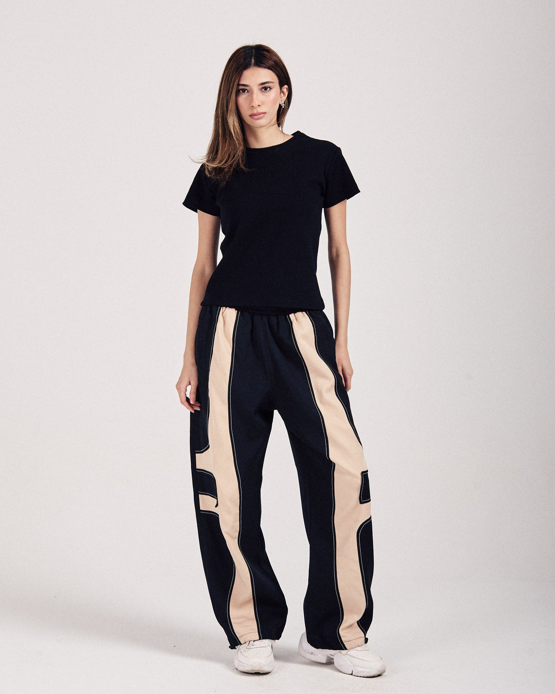 Black Panel Trackpants