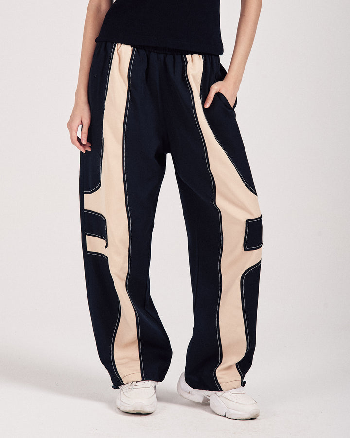 Black Panel Trackpants