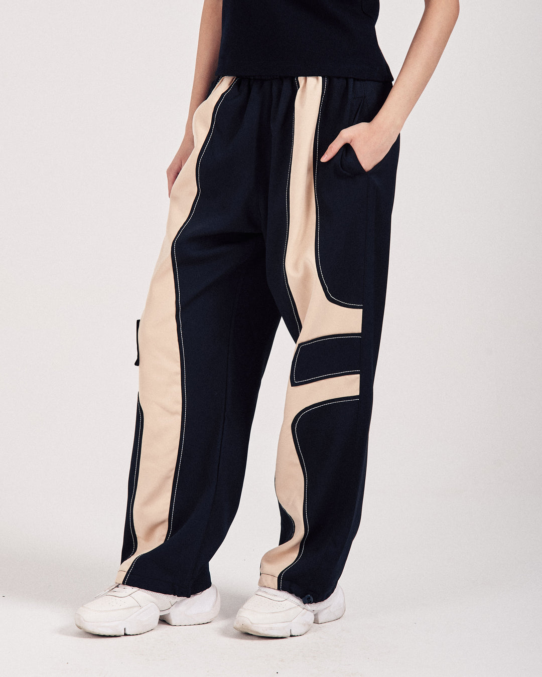 Black Panel Trackpants