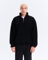 Black fur quarter zipup