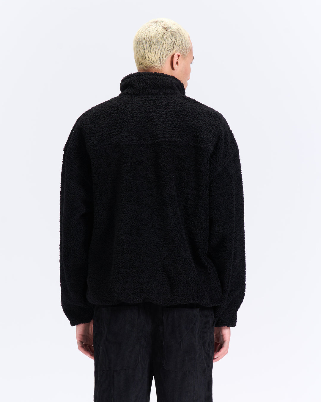 Black fur quarter zipup