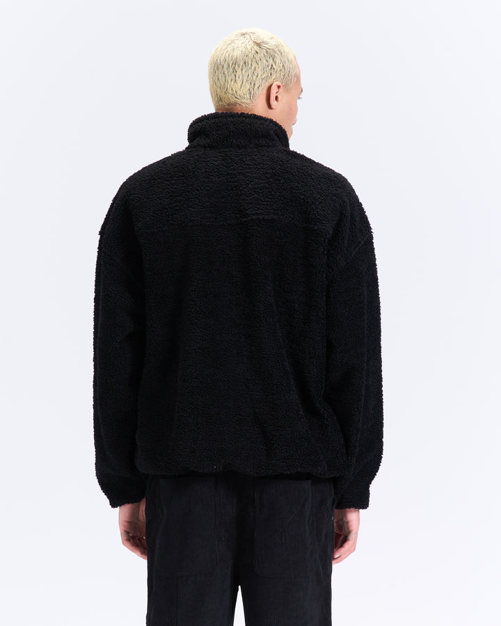 Black fur quarter zipup