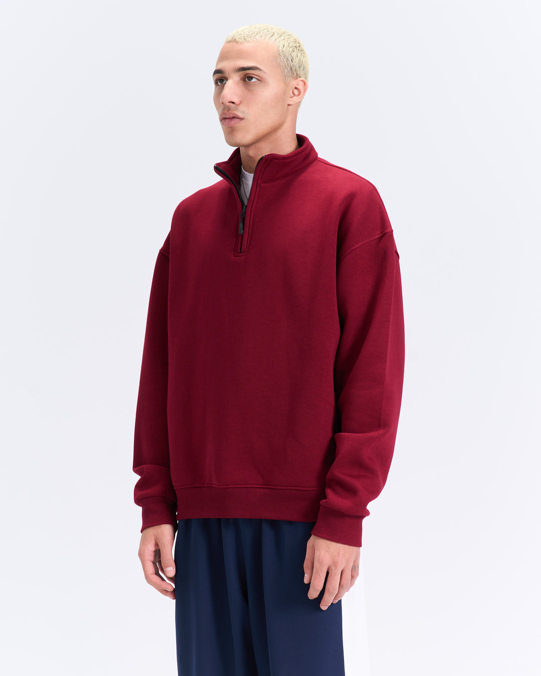 Burgundy quarter zipup