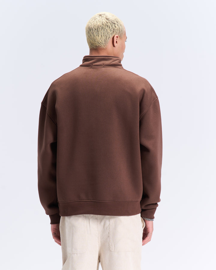 Brown quarter zipup